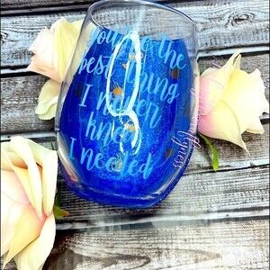 NWOT Women’s Handmade Wine Glass Sz 15 oz in Blue